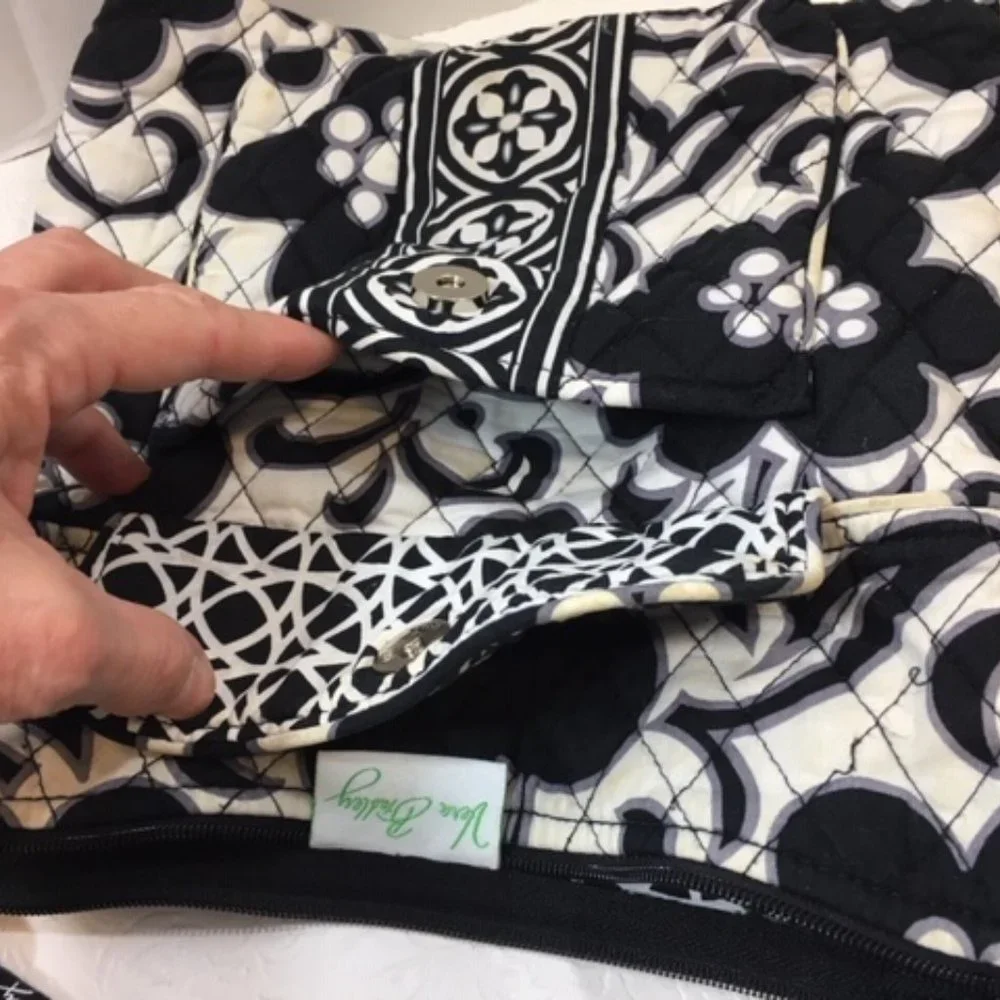 Vera Bradley Black & White Quilted Adjustable Shoulder Bag